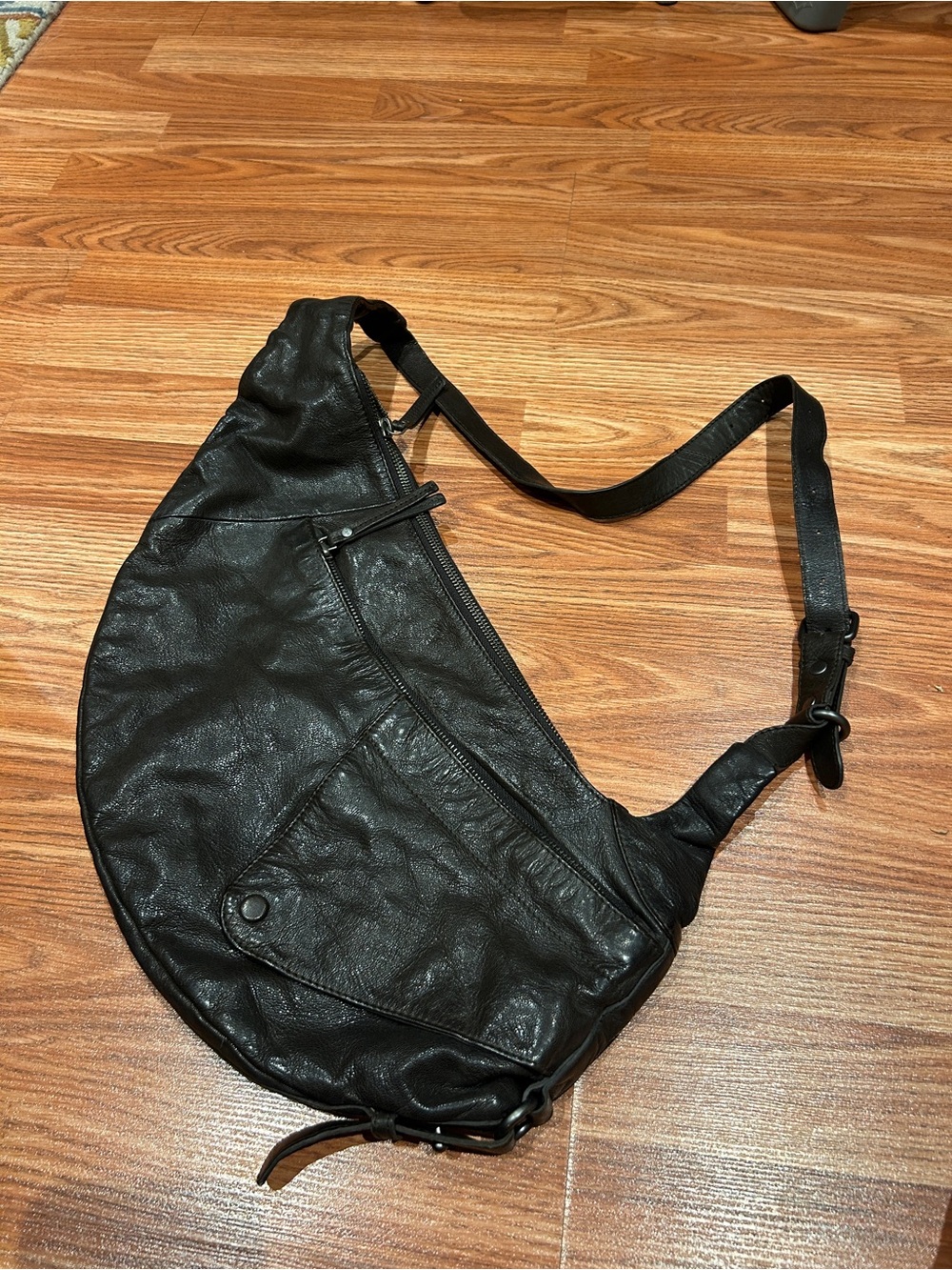 Aunts & Uncles Genuine Leather Sling Bag Brown Crossbody Backpack